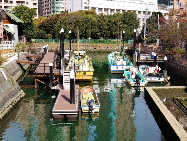 佃堀の船溜り