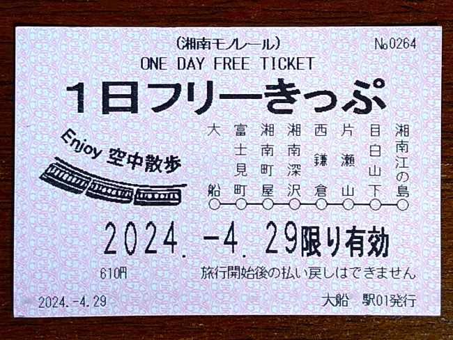 フリー切符は便利です